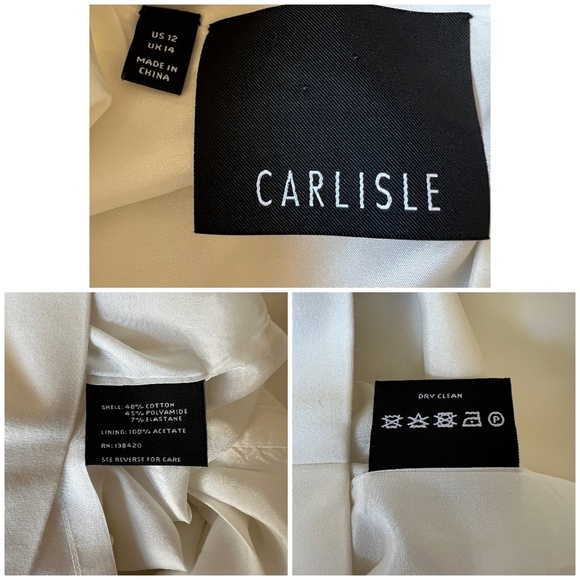 CARLISLE DRESS 12 IVORY PENCIL WAIST TIE DETAIL LINED SUMMER PARTY WEDDING GUEST - Picture 11 of 11